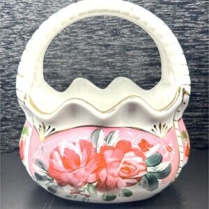 Formalities - Baum Bros -Victorian Purse- Rose Patterned Vase-Gold Tone Accents